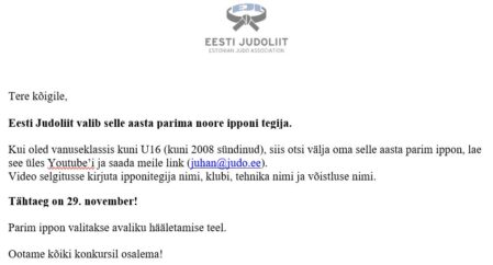 Eesti Judoliit otsib parimat noort Ipponit 2023